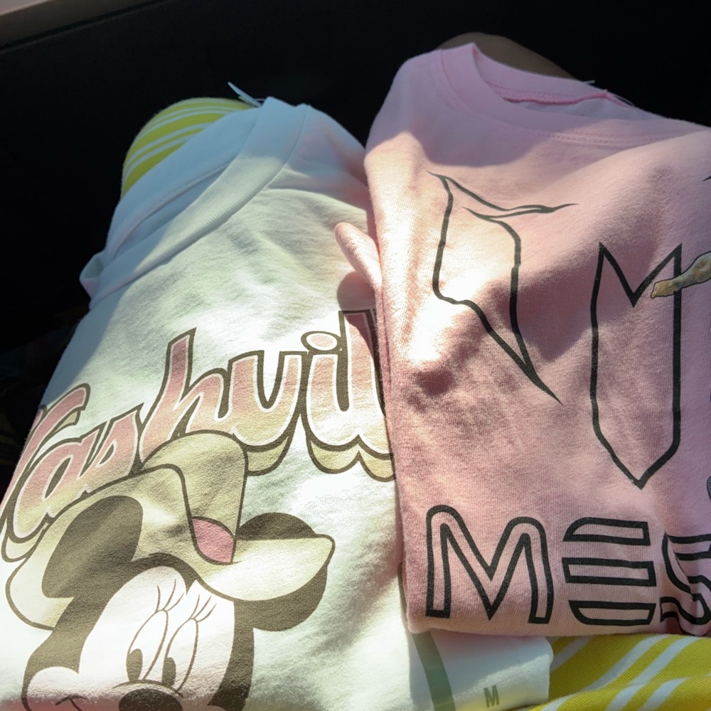 Old Navy Pink and White Short Sleeve Tees